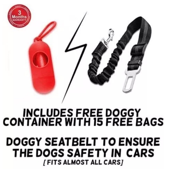 Dog No Pull Harness and Leash Set Black w Red Size Med - Picture 5 of 7